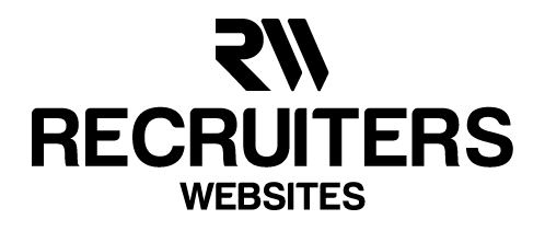 Recruiter Websites logo with stylized RW emblem and bold text "RECRUITERS WEBSITES".